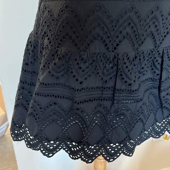Black Eyelet Mini Skirt - Picture 2 of 2